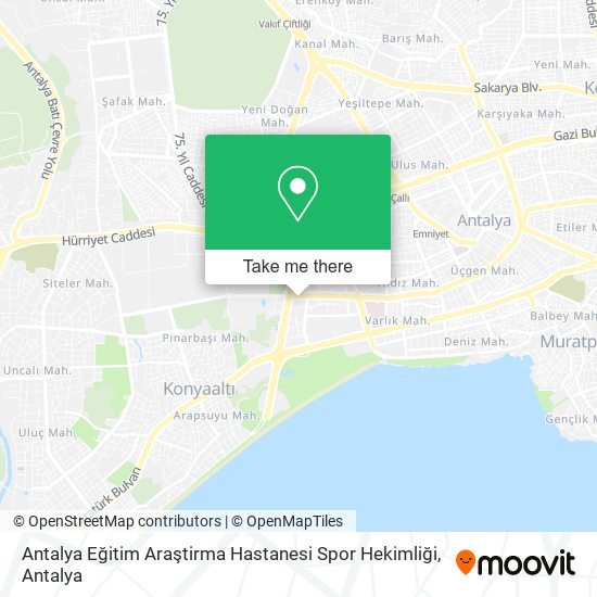 Antalya Eğitim Araştirma Hastanesi Spor Hekimliği map