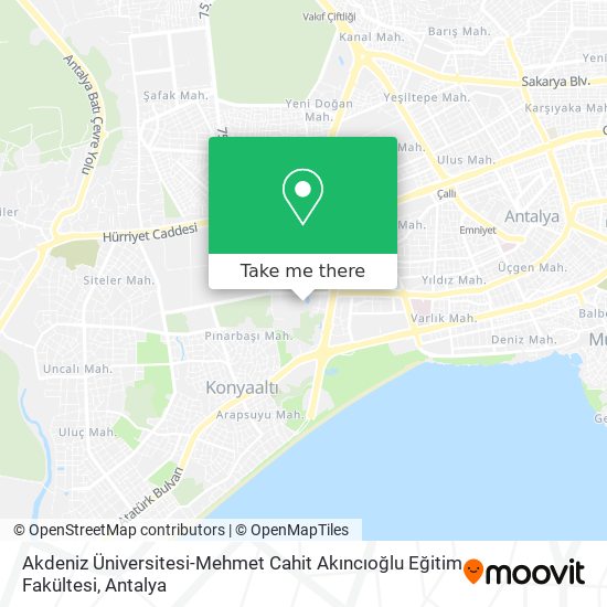 Akdeniz Üniversitesi-Mehmet Cahit Akıncıoğlu Eğitim Fakültesi map