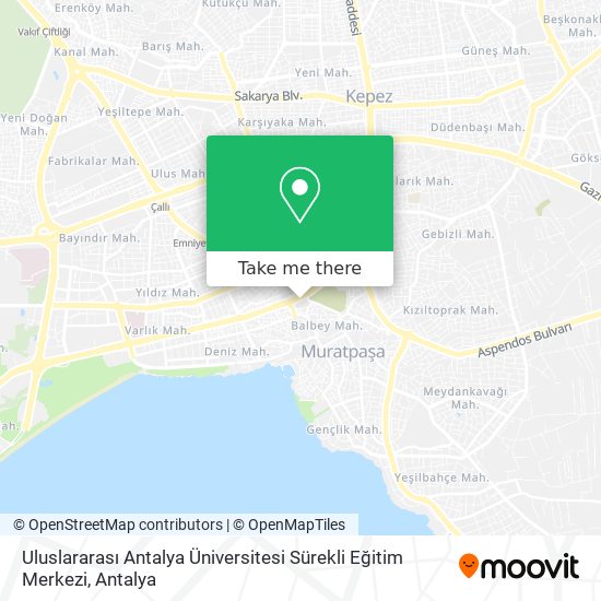 Uluslararası Antalya Üniversitesi Sürekli Eğitim Merkezi map
