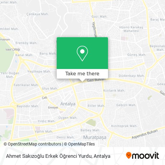Ahmet Sakızoğlu Erkek Öğrenci Yurdu map
