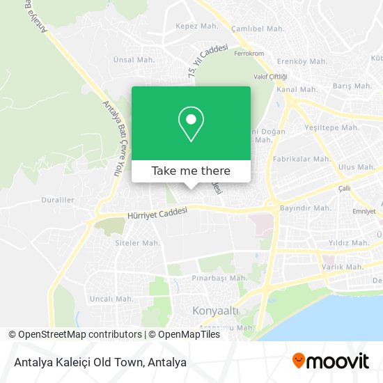 Antalya Kaleiçi Old Town map