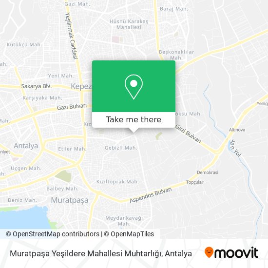 Muratpaşa Yeşildere Mahallesi Muhtarlığı map