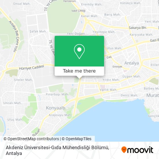 Akdeniz Üniversitesi-Gıda Mühendisliği Bölümü map