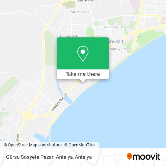 Gürsu Sosyete Pazarı Antalya map