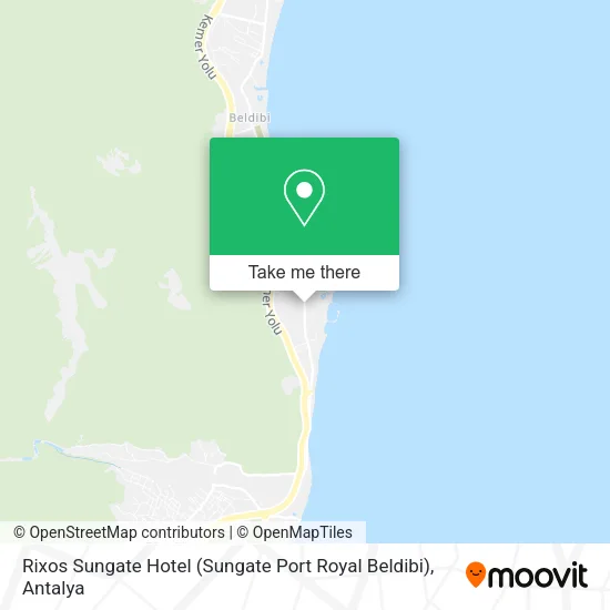 Rixos Sungate Hotel (Sungate Port Royal Beldibi) map