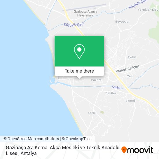 Gazipaşa Av. Kemal Akça Mesleki ve Teknik Anadolu Lisesi map