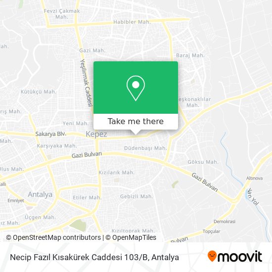 Necip Fazıl Kısakürek Caddesi 103 / B map