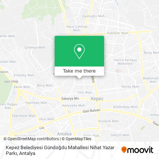 Kepez Belediyesi Gündoğdu Mahallesi Nihat Yazar Parkı map