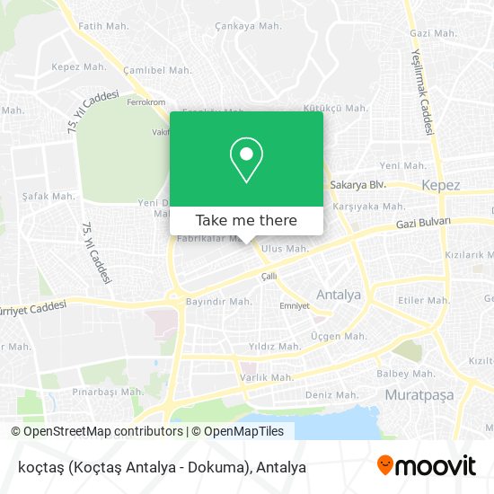 koçtaş (Koçtaş Antalya - Dokuma) map