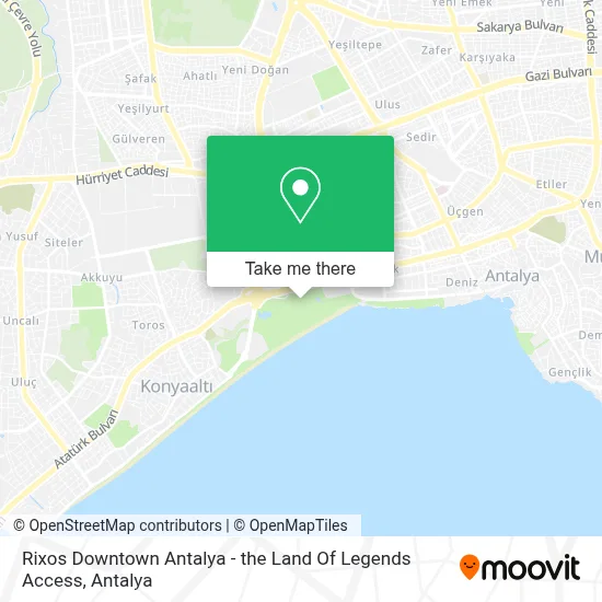 Rixos Downtown Antalya - the Land Of Legends Access map