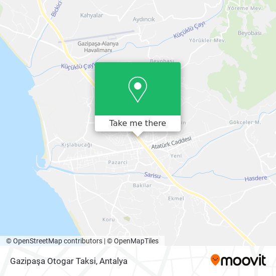 Gazipaşa Otogar Taksi map
