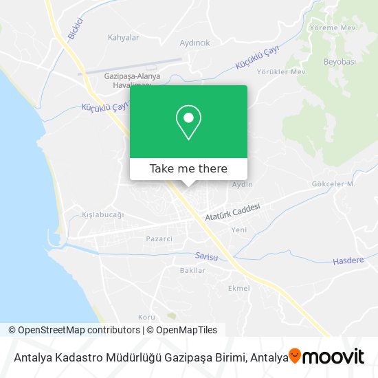 Antalya Kadastro Müdürlüğü Gazipaşa Birimi map