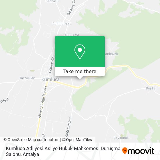 Kumluca Adliyesi Asliye Hukuk Mahkemesi Duruşma Salonu map