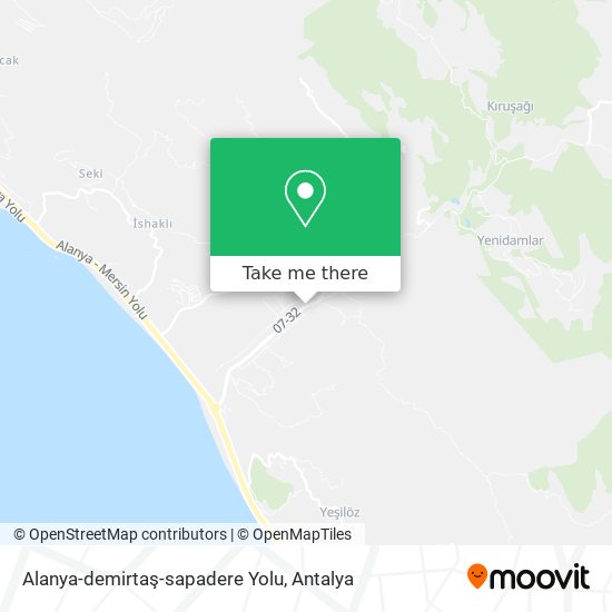 Alanya-demirtaş-sapadere Yolu map