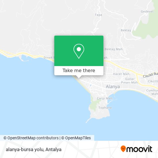 alanya-bursa yolu map