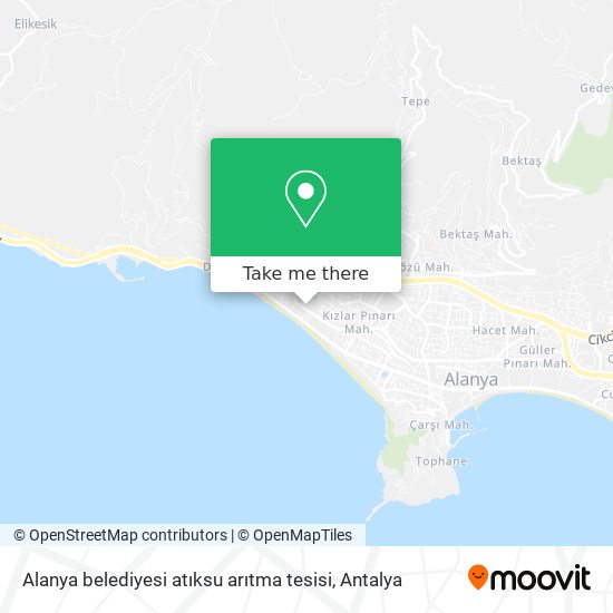 Alanya belediyesi atıksu arıtma tesisi map