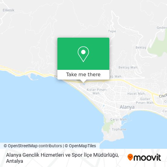 Alanya Genclik Hizmetleri ve Spor İlçe Müdürlüğü map