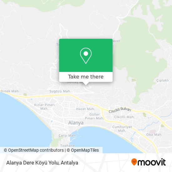 Alanya Dere Köyü Yolu map