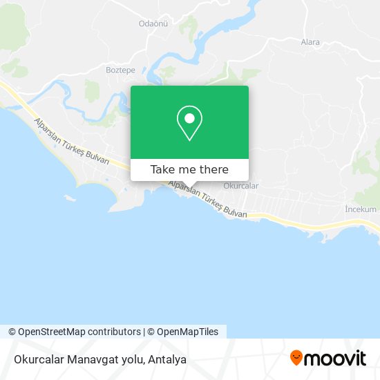 Okurcalar Manavgat yolu map