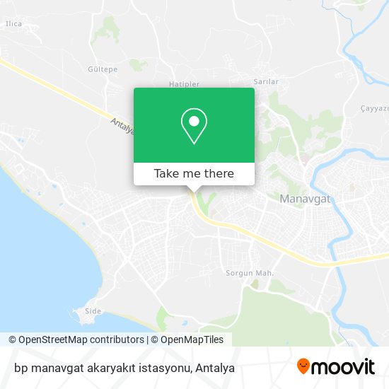 bp manavgat akaryakıt istasyonu map