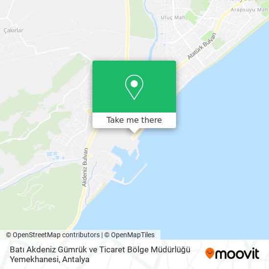 Batı Akdeniz Gümrük ve Ticaret Bölge Müdürlüğü Yemekhanesi map