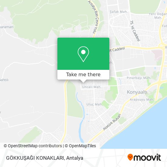 GÖKKUŞAĞI KONAKLARI map
