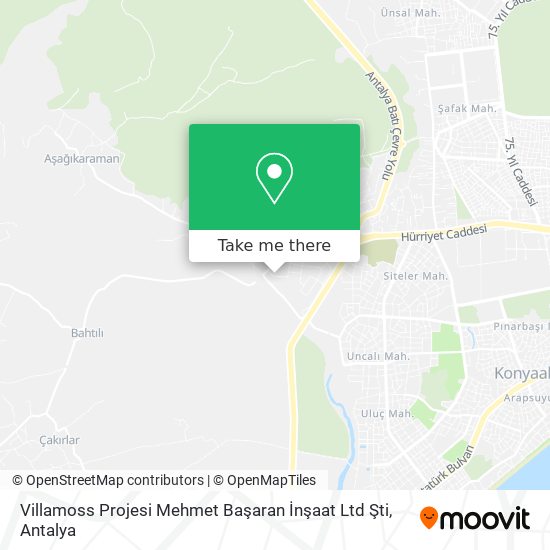 Villamoss Projesi Mehmet Başaran İnşaat Ltd Şti map