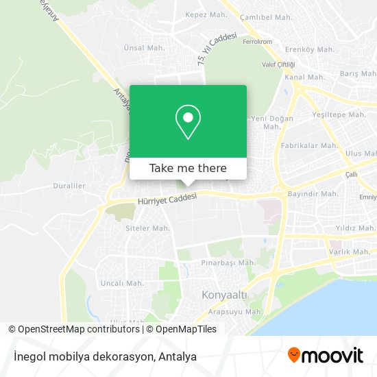 İnegol mobilya dekorasyon map