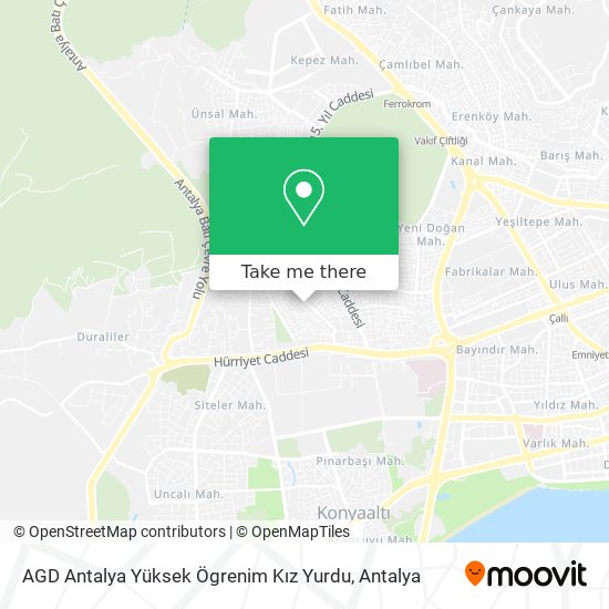 AGD Antalya  Yüksek Ögrenim Kız Yurdu map