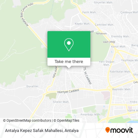 Antalya Kepez Safak Mahallesi map