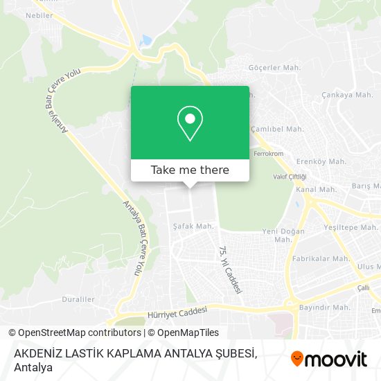 AKDENİZ LASTİK KAPLAMA ANTALYA ŞUBESİ map