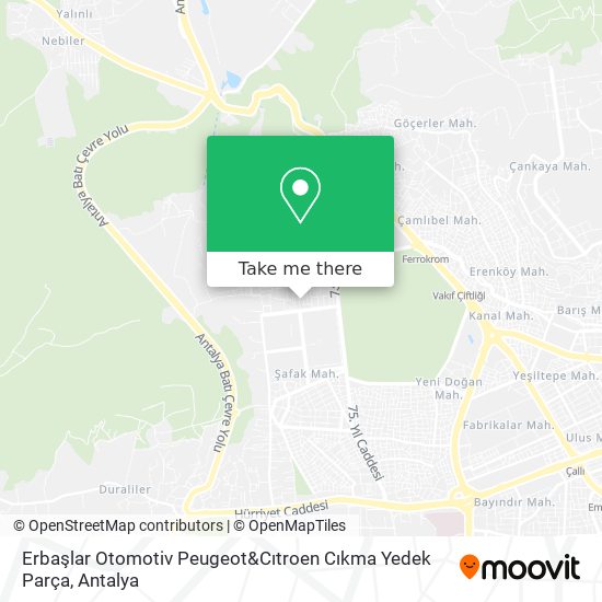 Erbaşlar Otomotiv Peugeot&Cıtroen Cıkma Yedek Parça map