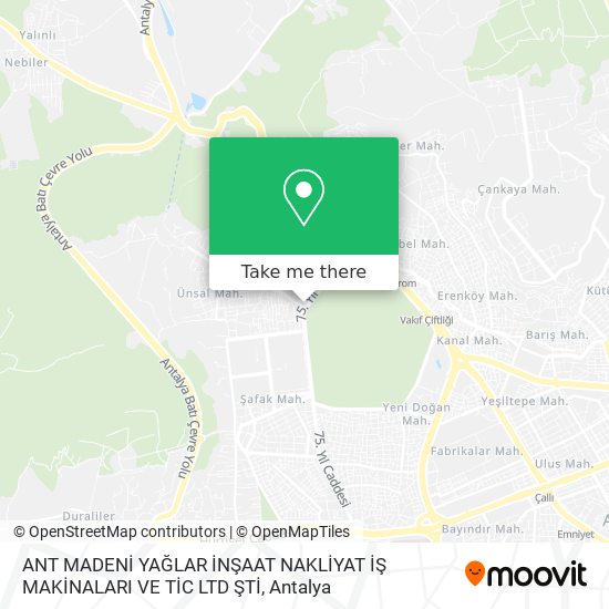 ANT MADENİ YAĞLAR İNŞAAT NAKLİYAT İŞ MAKİNALARI VE TİC LTD ŞTİ map