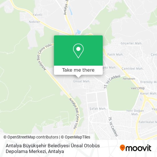 Antalya Büyükşehir Belediyesi Ünsal Otobüs Depolama Merkezi map