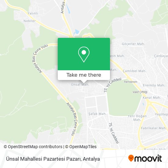 Ünsal Mahallesi Pazartesi Pazarı map