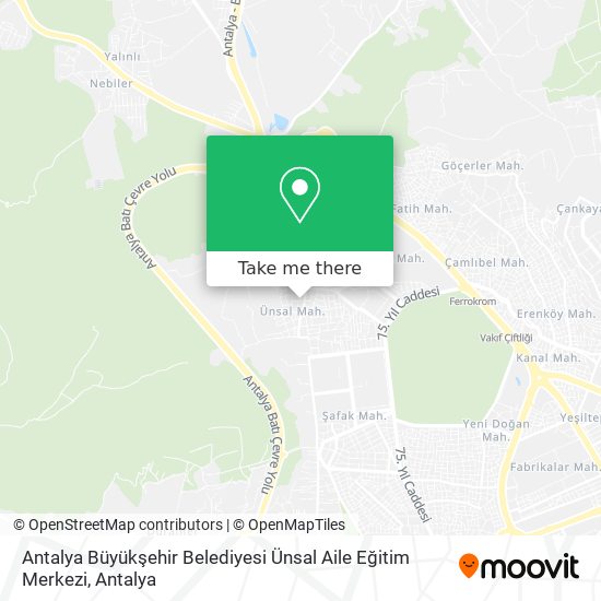 Antalya Büyükşehir Belediyesi Ünsal Aile Eğitim Merkezi map