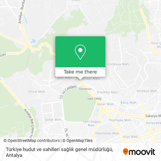 Türkiye hudut ve sahilleri sağlık genel müdürlüğü map