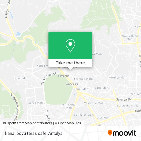 kanal boyu teras cafe map