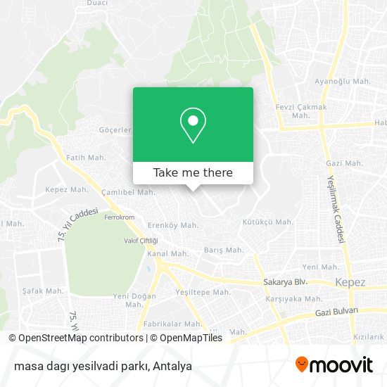 masa dagı yesilvadi parkı map