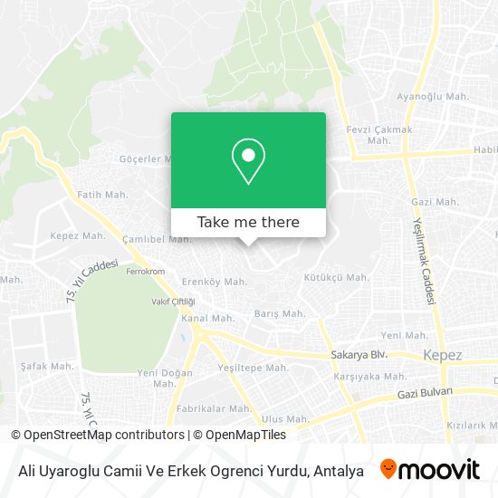 Ali Uyaroglu Camii Ve Erkek Ogrenci Yurdu map