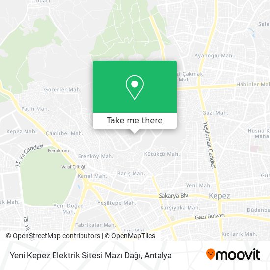 Yeni Kepez Elektrik Sitesi Mazı Dağı map