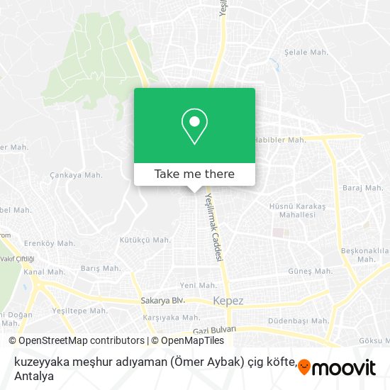 kuzeyyaka meşhur adıyaman (Ömer Aybak) çig köfte map