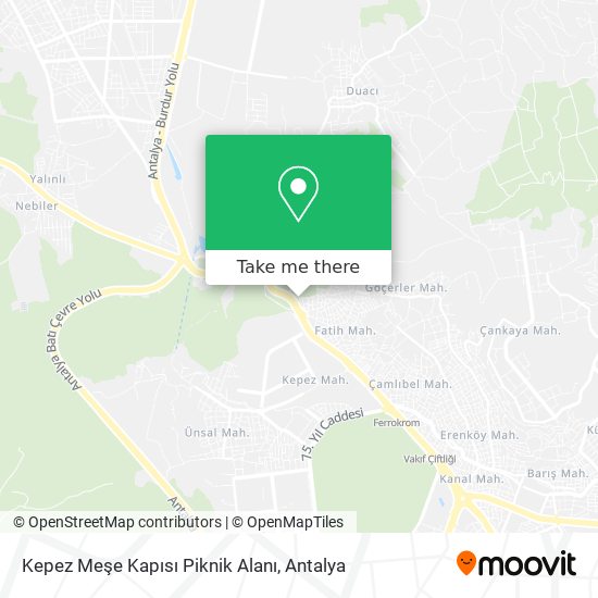 Kepez Meşe Kapısı Piknik Alanı map