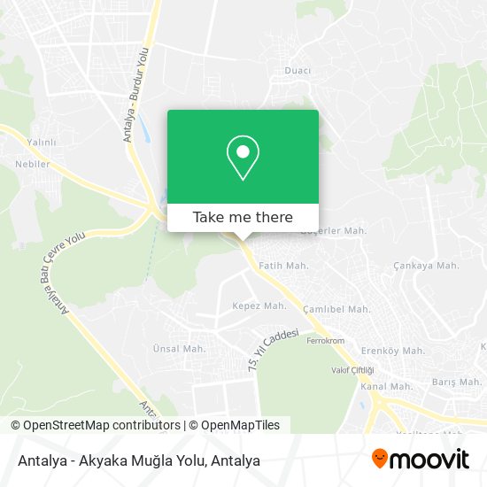 Antalya - Akyaka Muğla Yolu map