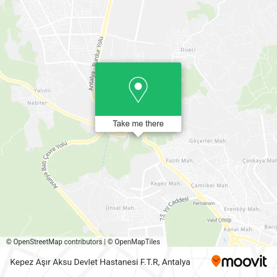 Kepez Aşır Aksu Devlet Hastanesi F.T.R map
