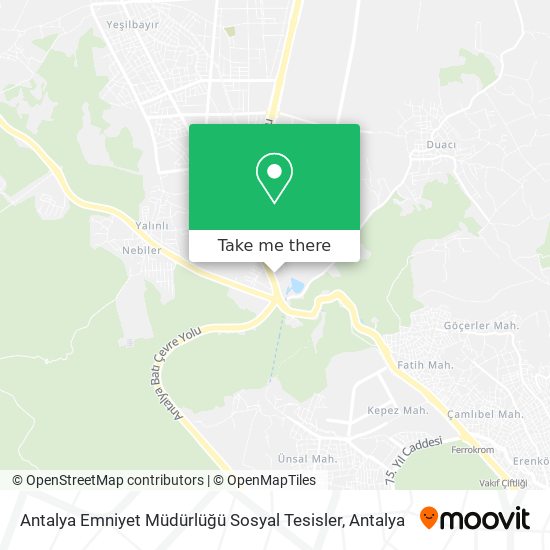 Antalya Emniyet Müdürlüğü Sosyal Tesisler map