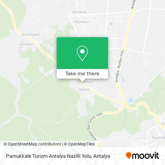 Pamukkale Turizm Antalya Nazilli Yolu map