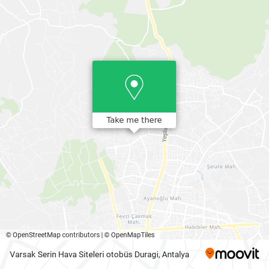 Varsak Serin Hava Siteleri otobüs Duragi map