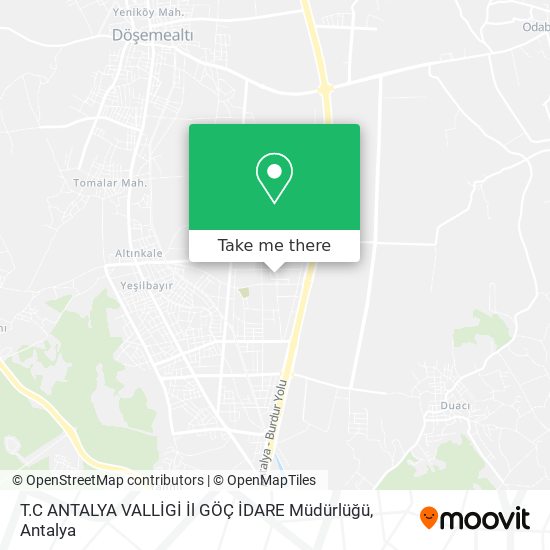 T.C ANTALYA VALLİGİ İl GÖÇ İDARE Müdürlüğü map