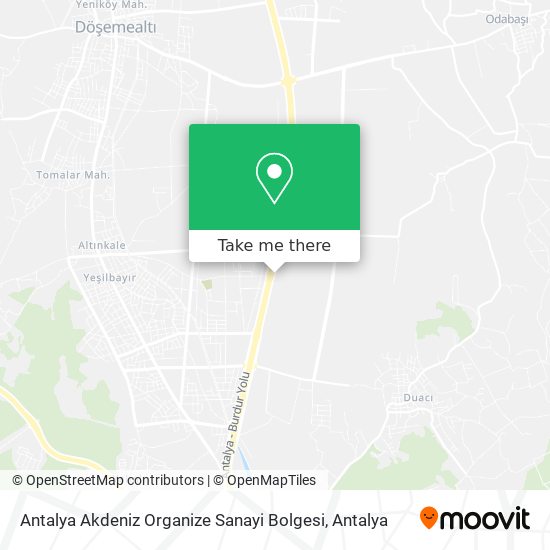 Antalya Akdeniz Organize Sanayi Bolgesi map